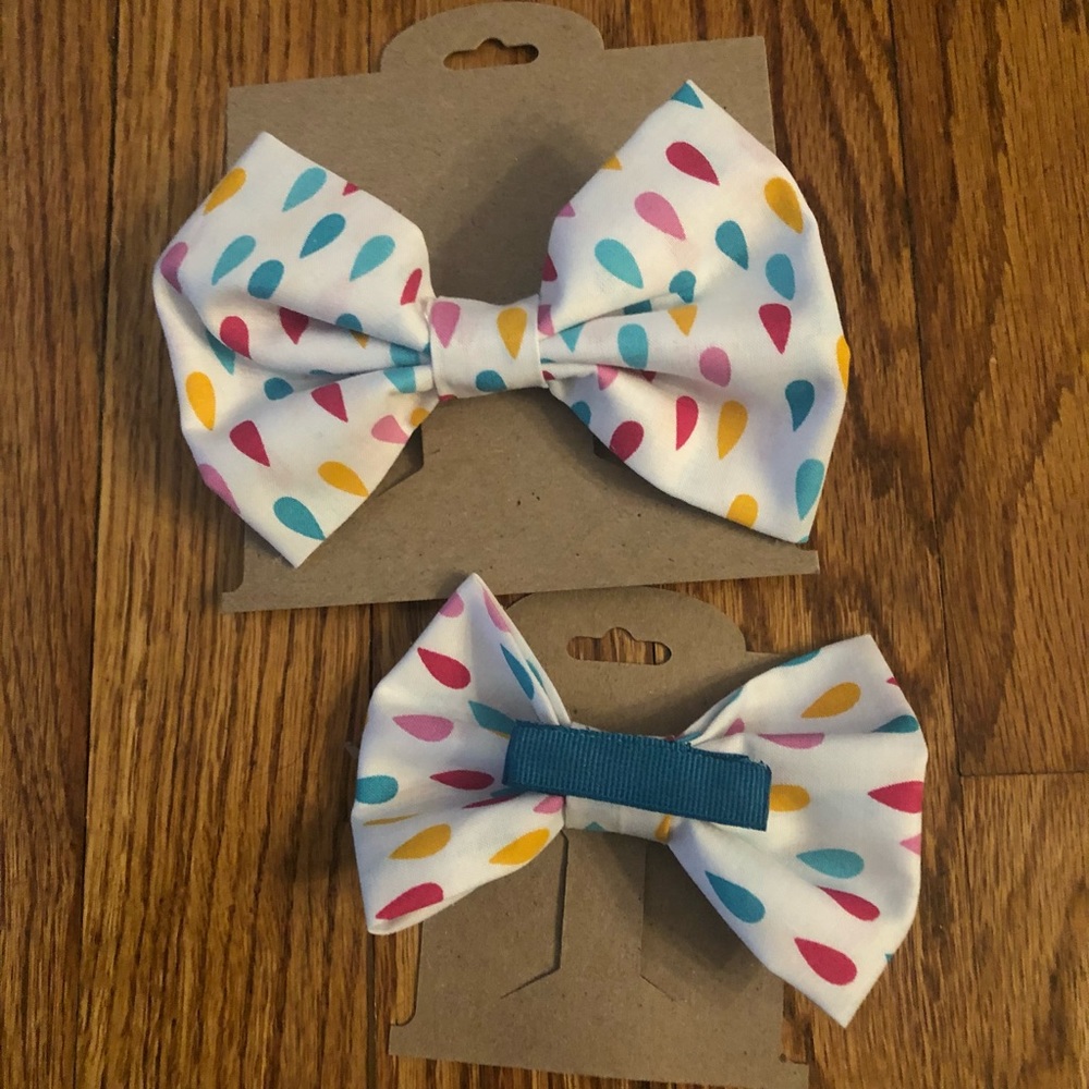 2 Pack Raindrop Hair Bows - Picture 2 of 3
